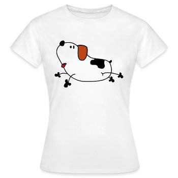 Chien de dessin animé doux - T-shirt Femme - blanc - Devant - AI Model Female 172 dark (172cm)