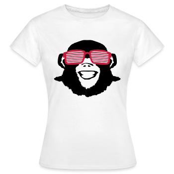 monkey_shades_op2 - Frauen T-Shirt - Weiß - Vorne - AI Model Female 172 dark (172cm)