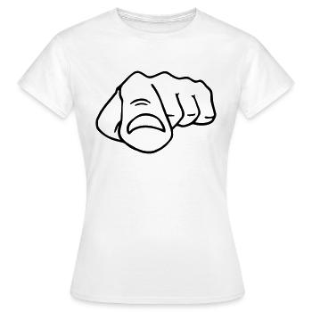 hinweis finger - Frauen T-Shirt - Weiß - Vorne - AI Model Female 172 dark (172cm)