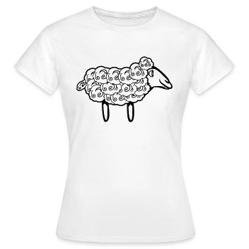 SHEEP natural wool - Women's T-Shirt - white - Front - AI Model Female 172 dark (172cm)