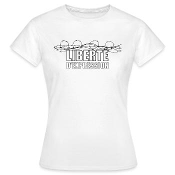 Liberté d'expression - T-shirt Femme - blanc - Devant - AI Model Female 172 dark (172cm)