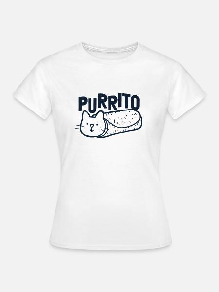 Purrito Doodle - Frauen T-Shirt - Weiß