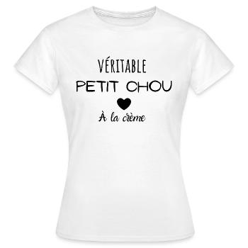 Véritable petit chou à la crème - T-shirt Femme - blanc - Devant - AI Model Female 172 dark (172cm)