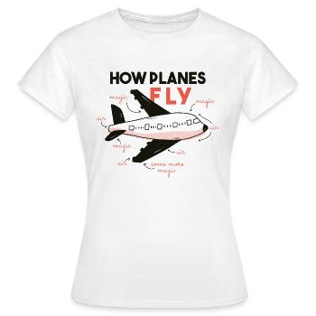 Flieger Flugzeug Piloten Motiv Hobby Piloten - Frauen T-Shirt - Weiß - Vorne - AI Model Female 172 dark (172cm)