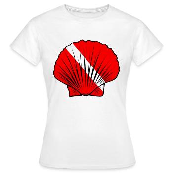 Jakobsmuschel - Frauen T-Shirt - Weiß - Vorne - AI Model Female 172 dark (172cm)