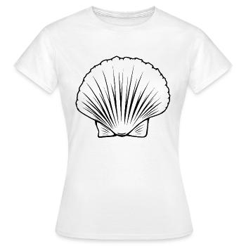 Contour de pétoncle par Scuba.Style - T-shirt Femme - blanc - Devant - AI Model Female 172 dark (172cm)
