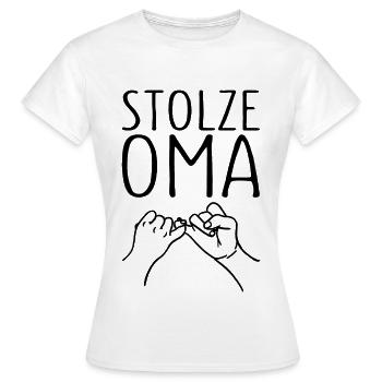 Stolze Oma Kleiner Fingerschwur Großmutter - Frauen T-Shirt - Weiß - Vorne - AI Model Female 172 dark (172cm)