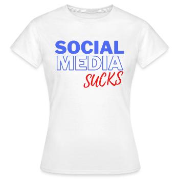 Social Media Sucks - Women's T-Shirt - white - Front - AI Model Female 172 dark (172cm)