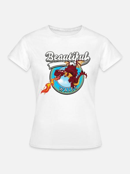 Schönes walisisches rotes Drachenlogo - Frauen T-Shirt - Weiß
