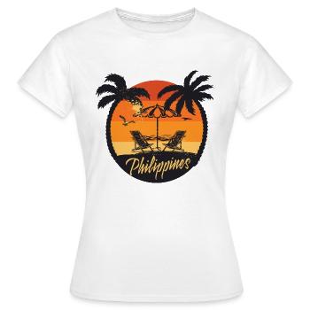 Backpacker Retro Philippines Voyage Asie du Sud-Est - T-shirt Femme - blanc - Devant - AI Model Female 172 dark (172cm)