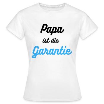 Papa ist die Garantie - Bukhari-wht-blu - Frauen T-Shirt - Weiß - Vorne - AI Model Female 172 dark (172cm)