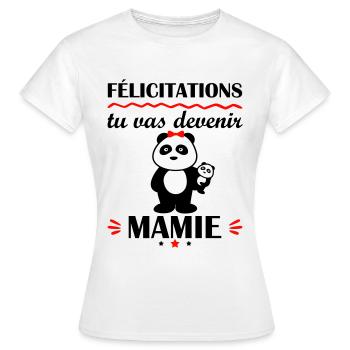 Tu vas devenir mamie, annonce grossesse, famille - T-shirt Femme - blanc - Devant - AI Model Female 172 dark (172cm)