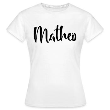 Name - Matheo - Frauen T-Shirt - Weiß - Vorne - AI Model Female 172 dark (172cm)