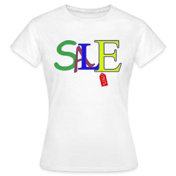 Sale - Frauen T-Shirt - Weiß - Vorne - AI Model Female 172 dark (172cm)