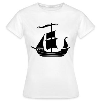 Piratenschiff - Frauen T-Shirt - Weiß - Vorne - AI Model Female 172 dark (172cm)