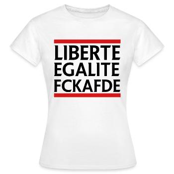 AFD Anti Politik - Frauen T-Shirt - Weiß - Vorne - AI Model Female 172 dark (172cm)