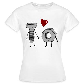 Boulon et écrou amoureux - T-shirt Femme - blanc - Devant - AI Model Female 172 dark (172cm)