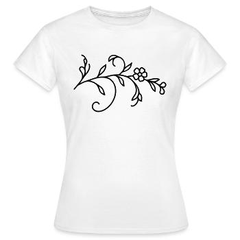 Blumenranke Blätter - Frauen T-Shirt - Weiß - Vorne - AI Model Female 172 dark (172cm)