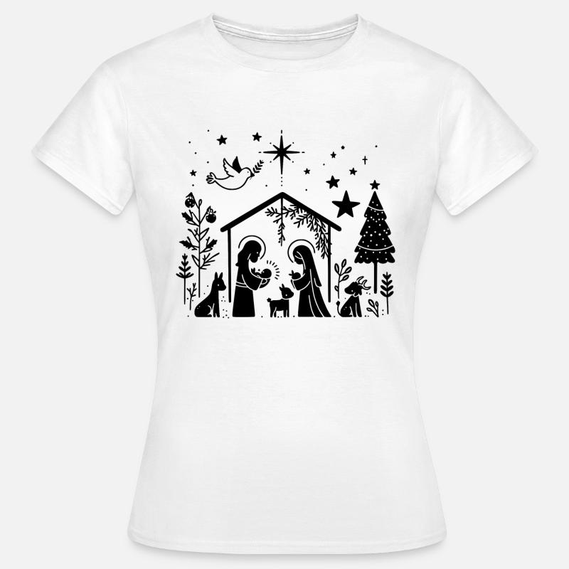 Weihnachtskrippe - Frauen T-Shirt - Weiß