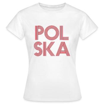 Lettrage Polska - Polen - Pologne - T-shirt Femme - blanc - Devant - AI Model Female 172 dark (172cm)