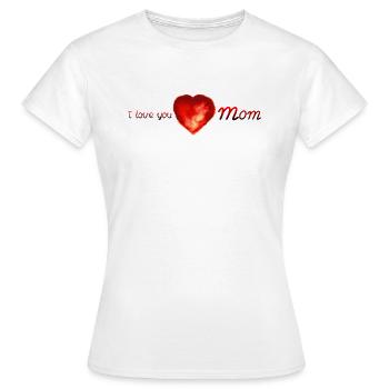 Ich hab dich lieb, Mama. Abstraktes buntes Aquarell Herz - Frauen T-Shirt - Weiß - Vorne - AI Model Female 172 dark (172cm)