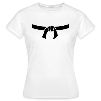 Karate Judo Jiu Jitsu Gurt - Frauen T-Shirt - Weiß - Vorne - AI Model Female 172 dark (172cm)