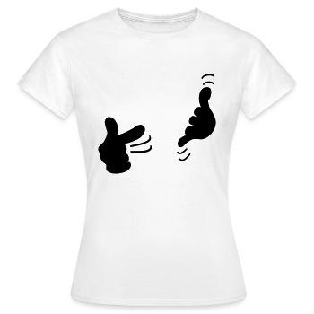 Appelez-moi / call me (1c) - T-shirt Femme - blanc - Devant - AI Model Female 172 dark (172cm)