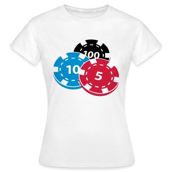 Les jetons de poker - T-shirt Femme - blanc - Devant - AI Model Female 172 dark (172cm)