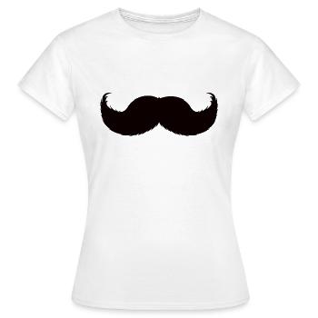 Schnurrbart - Frauen T-Shirt - Weiß - Vorne - AI Model Female 172 dark (172cm)