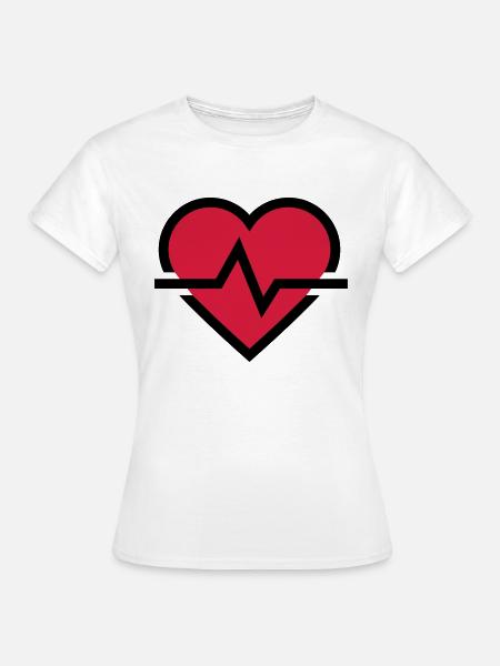 Herzschlag Puls - Frauen T-Shirt - Weiß