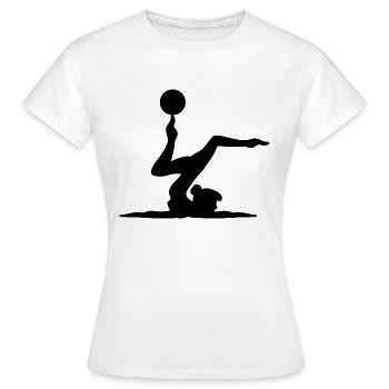 Gymnastik Turnen Akrobatik Geräteturnen Sport - Frauen T-Shirt - Weiß - Vorne - AI Model Female 172 dark (172cm)