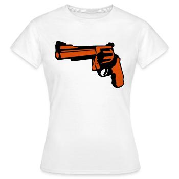 revolver 357 pistolet flingue 5 - T-shirt Femme - blanc - Devant - AI Model Female 172 dark (172cm)