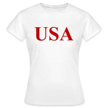 ETATS-UNIS - Logo - Slogan - United States of America - T-shirt Femme - blanc - Devant - AI Model Female 172 dark (172cm)