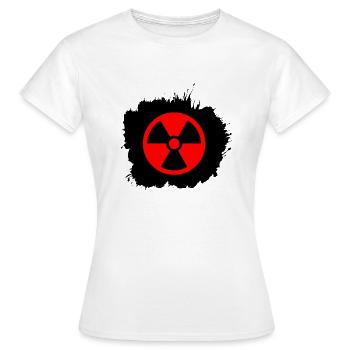 Red, red Radioactive, radioactivity symbol - Women's T-Shirt - white - Front - AI Model Female 172 dark (172cm)