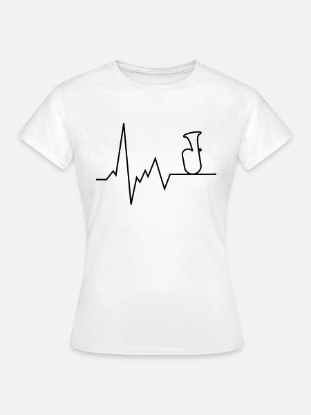 herzschlag tuba - Frauen T-Shirt - Weiß