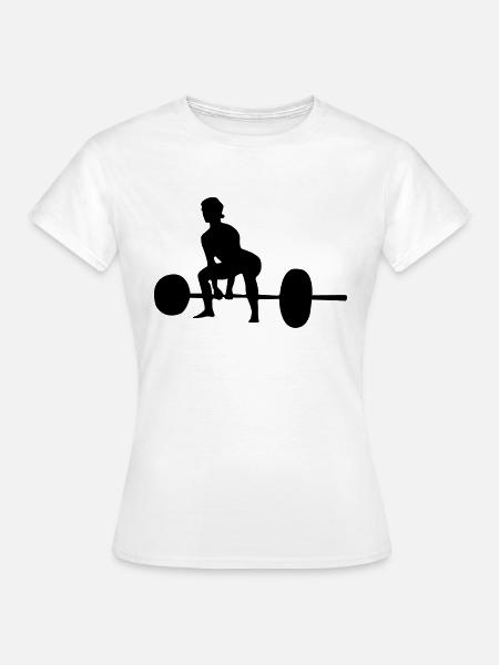 frau gewichte - Frauen T-Shirt - Weiß