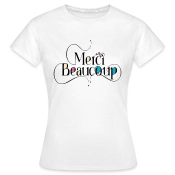 merci beaucoup - T-shirt Femme - blanc - Devant - AI Model Female 172 dark (172cm)