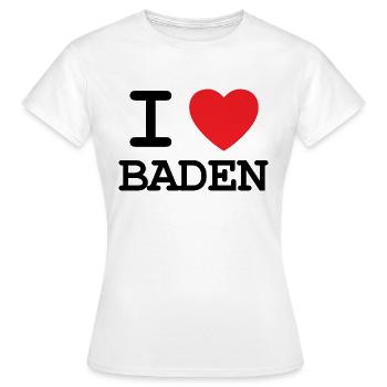 J’aime Baden - J’aime me baigner - T-shirt Femme - blanc - Devant - AI Model Female 172 dark (172cm)