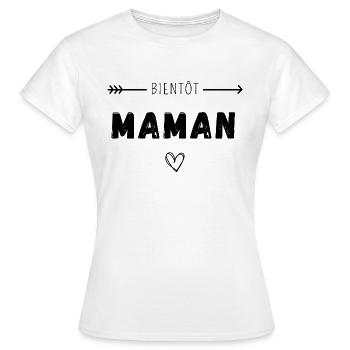 Bientôt maman - T-shirt Femme - blanc - Devant - AI Model Female 172 dark (172cm)