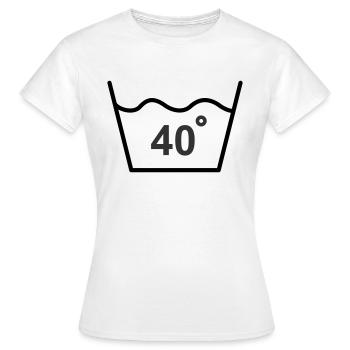 Maschinenwäsche warm - Frauen T-Shirt - Weiß - Vorne - AI Model Female 172 dark (172cm)