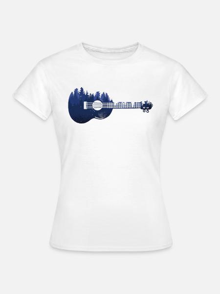 Natur Wald Musik Ukulele Gitarre Bäume Instrument - Frauen T-Shirt - Weiß