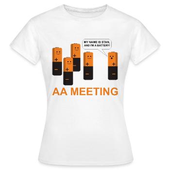 AA Meeting Batteries - Women's T-Shirt - white - Front - AI Model Female 172 dark (172cm)