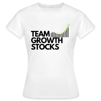 TEAM GROWTH STOCKS - Frauen T-Shirt - Weiß - Vorne - AI Model Female 172 dark (172cm)