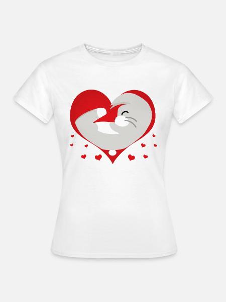 Tierisches Liebesherz - Frauen T-Shirt - Weiß