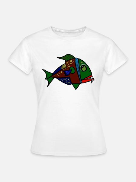 fisch anglerfisch - Frauen T-Shirt - Weiß