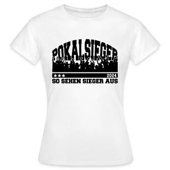Pokalsieger 2024 - So sehen Sieger aus - Frauen T-Shirt - Weiß - Vorne - AI Model Female 172 dark (172cm)