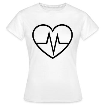 heartbeat - Women's T-Shirt - white - Front - AI Model Female 172 dark (172cm)