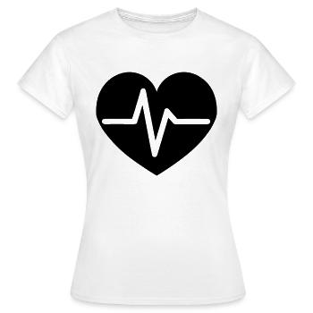 heartbeat - Women's T-Shirt - white - Front - AI Model Female 172 dark (172cm)