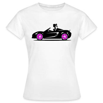 Femme Voiture de sport Cabriolet Voiture - T-shirt Femme - blanc - Devant - AI Model Female 172 dark (172cm)
