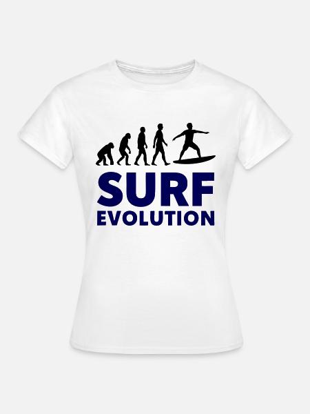Surf Evolution Board Meer - Frauen T-Shirt - Weiß